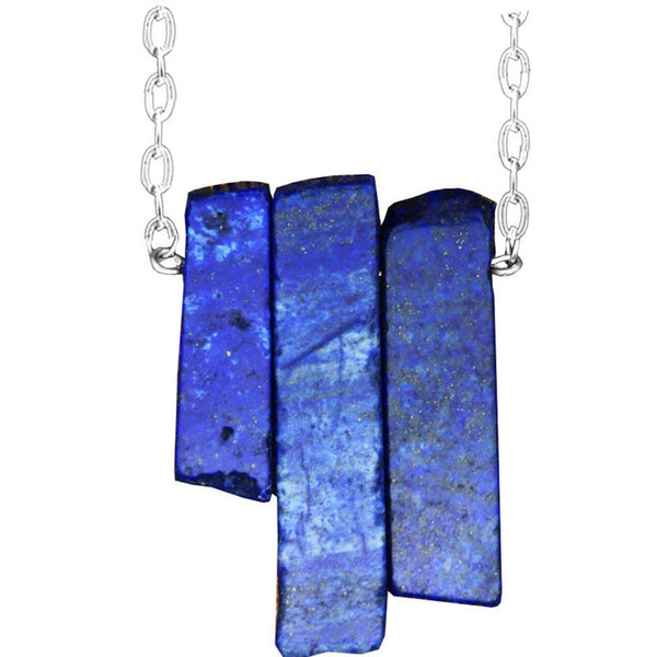 Collar de amatistas y lapislázuli con rectángulo irregular