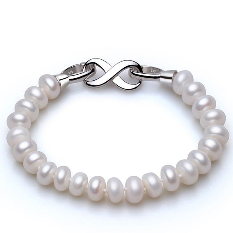 Freshwater Pearl Bracelet With White Silver Clasp