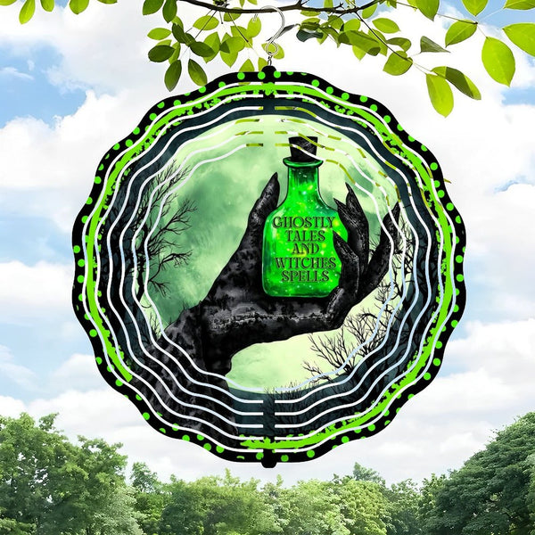 Funky Home Decor: Hanging Decor Wind Chime Outdoor Decor,Witch Hand Holding Potion Spooky Halloween-Iron Wind Chime Ideal for Gardens