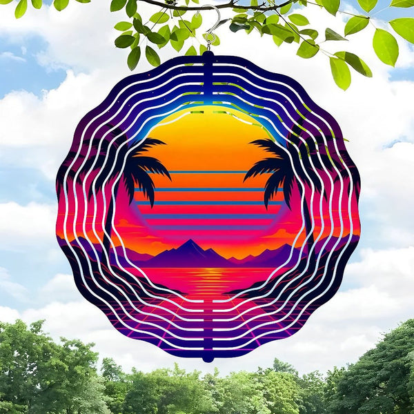 Funky Home Decor: Neon Vaporwave  Wind Chime,  80s Nostalgia Retrowave Wall Art Cool  Decor Wind Chime for Homes, Bars, Offices, Man Caves, Garages, And Living Rooms .Also Makes A Great Gift.