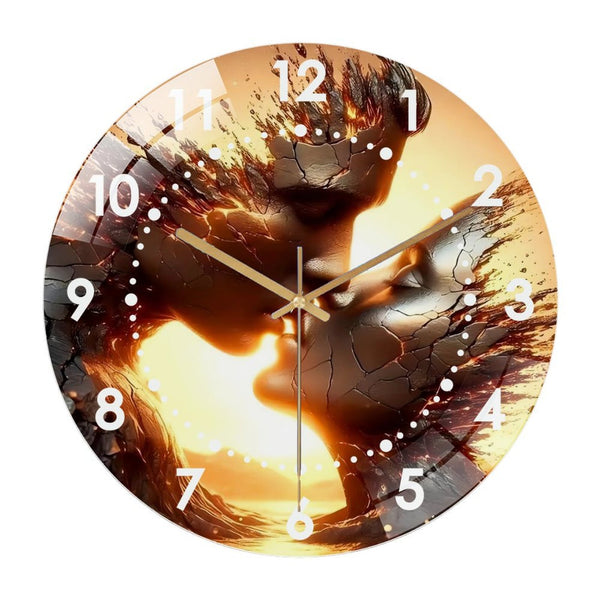 Decor Wall Clocks: Century Kiss Portrait Glass Wall Clock,  Home ArtDecor Wall Clock  for Homes, Bars, Offices, Man Caves, Garages, And Living Rooms .Also Makes A Great Gift. Style 12×12inch(30×30cm)