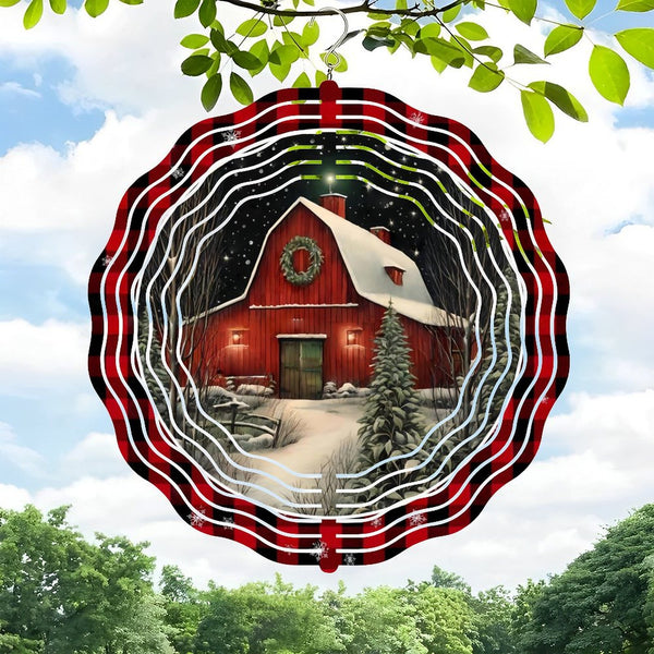 Funky Home Decor: Round Christmas Barn Wind Chimes, Barn UV Protected  Decor Wind Chimes  for Homes, Bars, Offices, Man Caves, Garages, And Living Rooms .Also Makes A Great Gift.