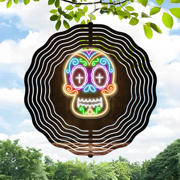 Funky Home Decor: Sugar Skull Mexican Wind Chimes,Skull Bar Skull Beer Club Decor Wind Chimes for Home Decor  Halloween Ghost Boo Haunted House Party Wall Art.homes, Bars, Offices,