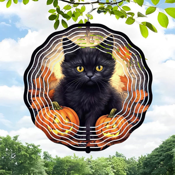 Funky Home Decor: Cute Kitty Halloween Wreath  Wind Chimes  from  Homes, Bars, Offices, Man Caves, Garages, And Living Rooms. Also Makes A Great Gift. Style 10*10in