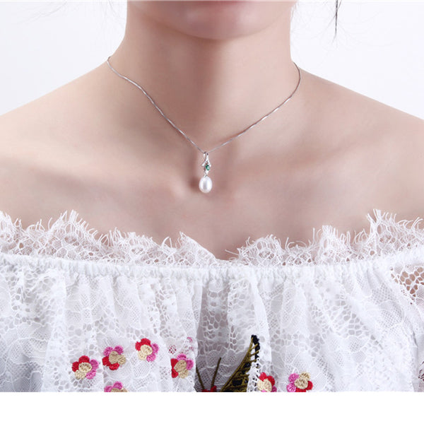 Nuevo collar de lujo con colgante de circonita verde en plata de ley 925 para mujer