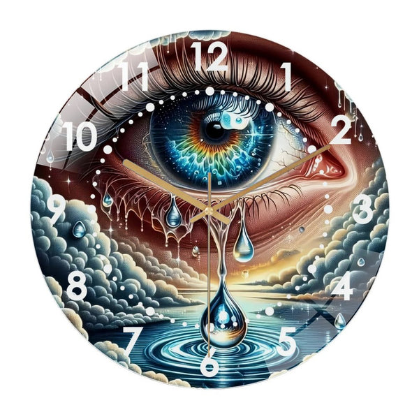 Decor Wall Clock: Blue Angel Eyes  Glass Wall Clock,  Tears Eyes Wall Clock  for Homes, Bars, Offices, Man Caves, Garages, And Living Rooms .Also Makes A Great Gift. 1-7 Style 12×12inch(30×30cm)