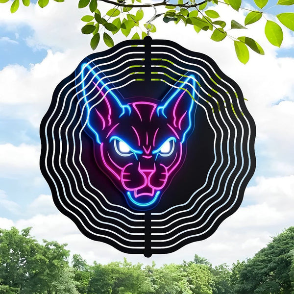 Funky Home Decor: Sphynx Cat  Wind Chimes,Minimalist Egyptian Cat Decor Wind Chimes for Homes, Bars, Offices, Man Caves, Garages, And Living Rooms. Modern Hairless Pet Decor