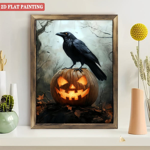 Room Decor Wood  Art Prints: Gothic Raven Wood  Art Prints, Moody Halloween Crow Wall Art  Decor.for Living Room, Kitchen, Bedroom And Office.for Gift Home Wall Decor.  12x16inch(30x40cm)