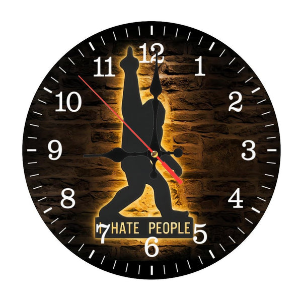 Decor Wall Clocks: Funny Bigfoot I Hate People  Wood Wall Clocks, Sasquatch  WoodWall Clocks,Home Decor Big Foot Nursery Decoration Christmas Birthday Housewarming  10×10inch(25×25cm)