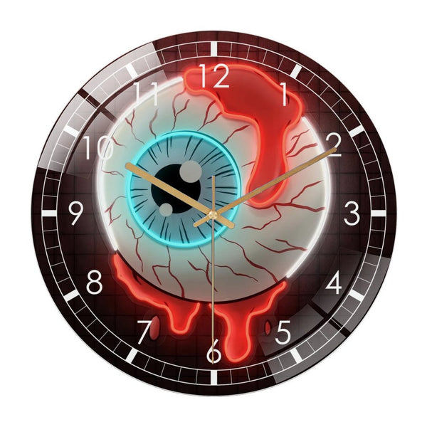 Decor Wall Clock: Bloody Eye  Glass Wall Clock,Creepy Eye Pop Art Wall Decor Wall Clock for Home Decor  Hallo-ween Gho St Boo Haunted House Party Wall Art.homes, Bars,  And Living Rooms .
