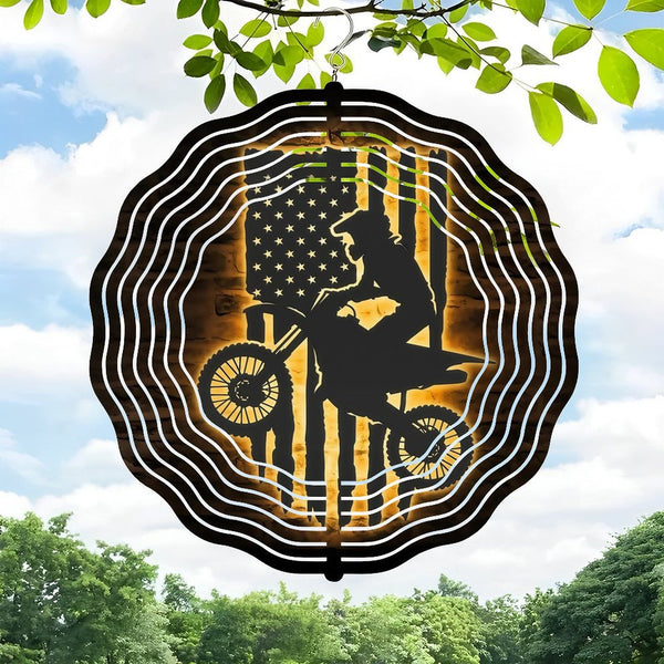 Funky Home Decor: US Motocross Biker  Sport Wind Chimes,Dirt Bike Wall Art  Wind Chimes for Home Decor, Christmas Gift for Bedroom, Game Room, Man Cave, Party Decor, Gym Lover Gift.Motorcycle Decor