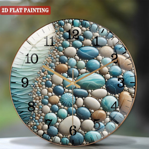 Clocks Wall Decor: Stones Round   Glass Wall Clock,  Abstract Glass Art-Round Decor Wall Clock for Homes, Bars, Offices, Man Caves, Garages, And Living Rooms.  WDyGiNtHQs_1200 Style 12×12inch(30×30cm)