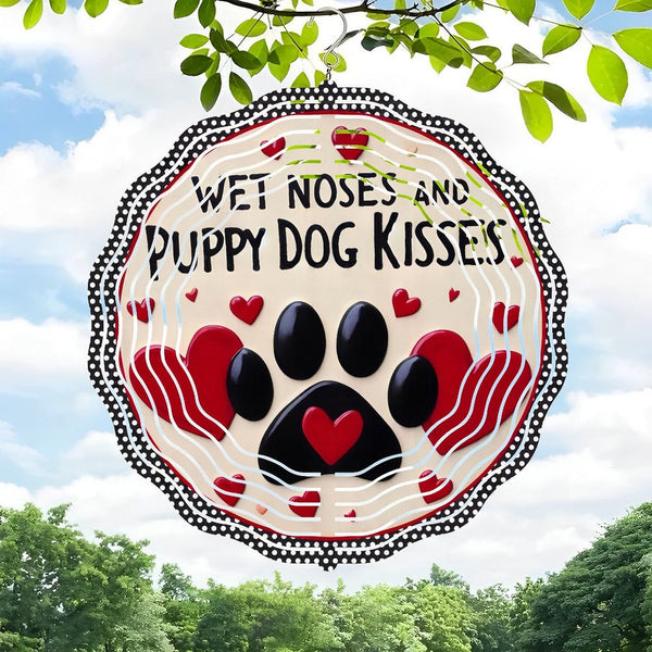 Funky Home Decor: Wet Noses And Puppy Dog Kisses, Dog Wind Chimes for Homes, Bars, Offices, Man Caves, Garages, And Living Rooms. Also Makes A Great Gift. Style 10*10in（25*25cm）