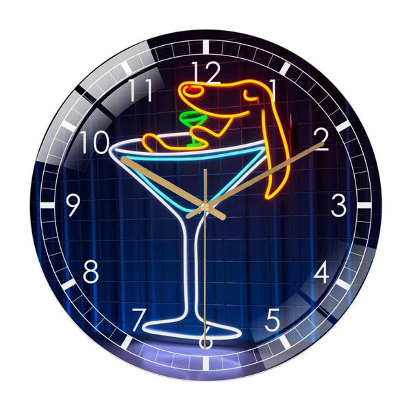 Decor Wall Clock: Dachshund Martini Glass Wall Clock , Dachshund Dog Pet Decor Wall Clock for Home Decor, Christmas Gift for Bedroom, Game Room, Man Cave, Party Decor, Animal  Wall Room Decor