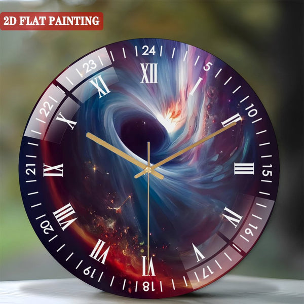 Clocks Wall Decor: Beautiful Black Hole Tornado Glass Wall Clock,  Abstract Art Deco Decor Wall Clock, for Homes, Bars, Offices, Man Caves, Garages, And Living Rooms. Style 12×12inch(30×30cm)