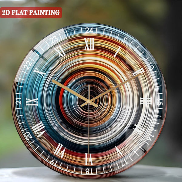 Clocks Wall Decor: Abstract Color Swirl Glass Wall Art Glass Wall Clock, Swirl  Tempered Glass Decor Wall Clock for Homes, Bars, Offices, Man Caves, Garages, And Living Rooms. for Gift Home Wall Decor