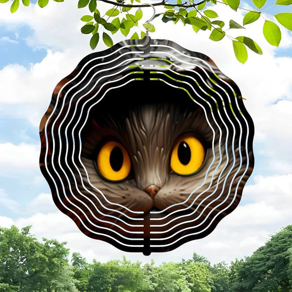 Funky Home Decor: Black Cat Face  Happy Hallo-ween Wind Chimes,Black Cat Face Decor Wind Chimes for Homes, Bars, Offices, Man Caves, Garages, And Living Rooms .Also Makes A Great Gift.