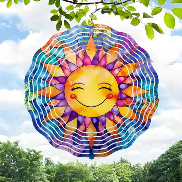 Funky Home Decor: Smiling Sun Wind Chimes,round Summer  Decor Wind Chimes for Homes, Bars, Offices, Man Caves, Garages, And Living Rooms .Also Makes A Great Gift.