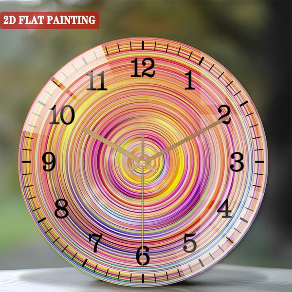 Clocks Wall Decor: Colorful Circle Tempered Glass Wall Art Glass Wall Clock, Modern Home Decor Wall Clock for Homes, Bars, Offices, Man Caves, Garages, And Living Rooms. for Gift Home Wall Decor.