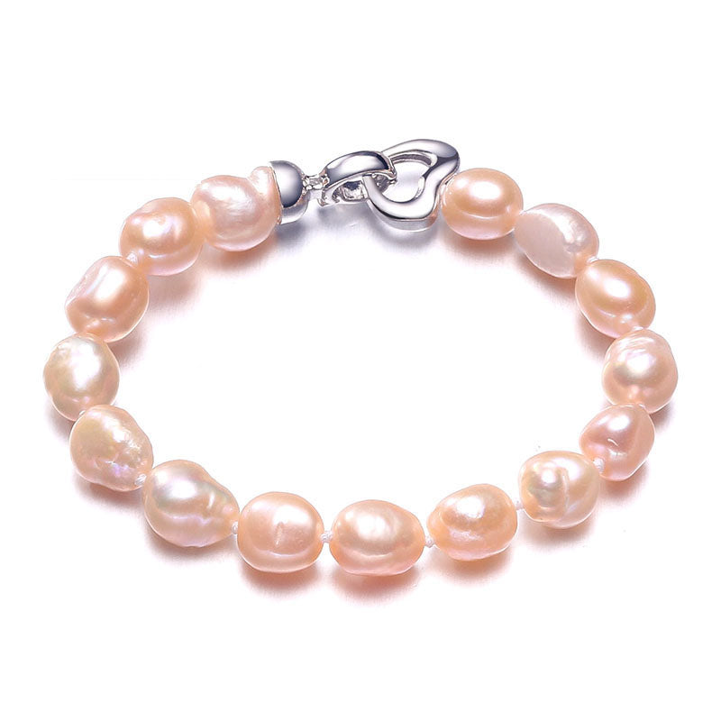Baroque Pearl Jewelry Bracelet, 6-10mm White Natural Pearl Bracelet For Women