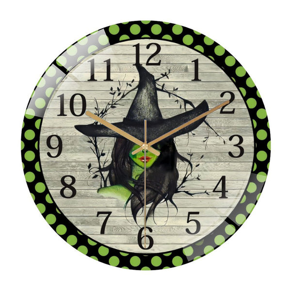 Decor Wall Clocks: Be A Witch Halloween  Glass Wall Clock for Homes, Bars, Offices, Man Caves, Garages, And Living Rooms. Also Makes A Great Gift. Style 12×12inch(30×30cm)
