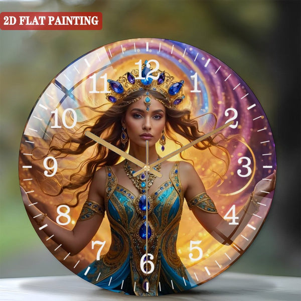 Decor Wall Clocks: Mandala Art  Glass Wall Clocks, Mandala Centerpieces Glass Wall Clocks for Homes, Bars, Offices, Man Caves, Garages, And Living Rooms. for Gift Home Wall Decor. Style 12×12inch