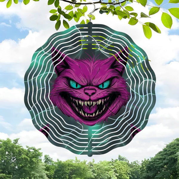 Funky Home Decor: Evil Cheshire Cat Wind Chimes, Cat Decor And Gift Wind Chimes for Homes, Bars, Offices, Man Caves, Garages, And Living Rooms .Also Makes A Great Gift. Style 10*10in（25*25cm）