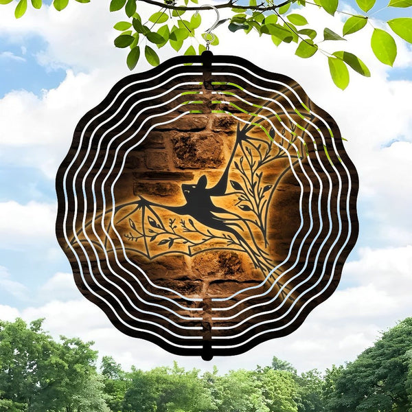 Funky Home Decor: Floral Bat  Wind Chimes,Bat Hallo-ween Wind Chimes, Home Decor Black Horror Bird Dracula Decoration Man Cave Hanging Gift.