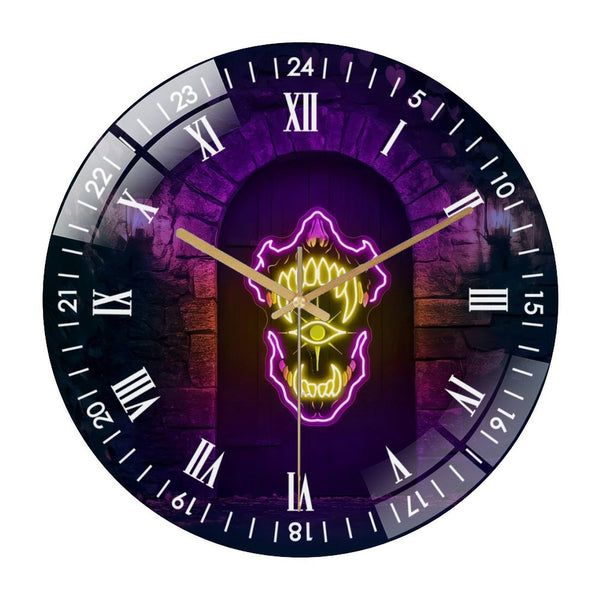 Decor Wall Clocks: Monster Mouth Glass Wall Clock,Halloween Haunted House Game Room Decor Wall Clock, for Homes, Bars, Offices, Man Caves, Garages, And Living Rooms. Hallo-ween Gift .Also Makes A Grea