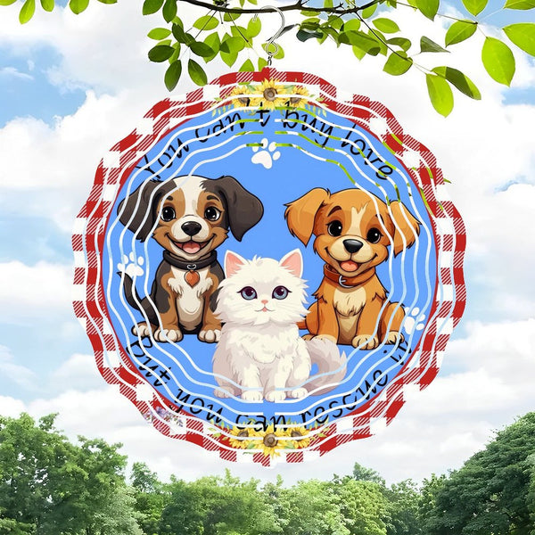 Funky Home Decor: Animal Paw Print Wind Chimes, Cute Dog And Cat Wreath Wind Chimes, Patriotic Pet Wreath Wall Clock for Homes, Bars, Offices, Man Caves, Garages, And Living Rooms.