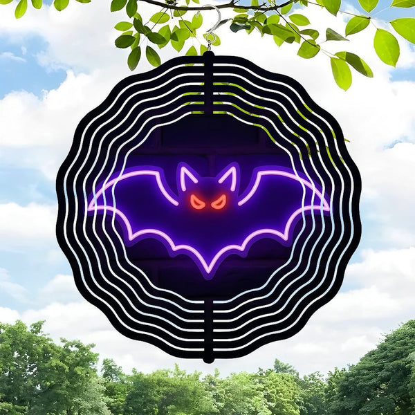 Funky Home Decor: Ghost Bat  Wind Chime ,Ghost Pumpkin Hallo-ween  Wind Chime for Home Decor, Christmas Gift for Bedroom, Game Room, Man Cave, Party Decor, Gym Lover Gift. Style 10*10in（25*25cm）