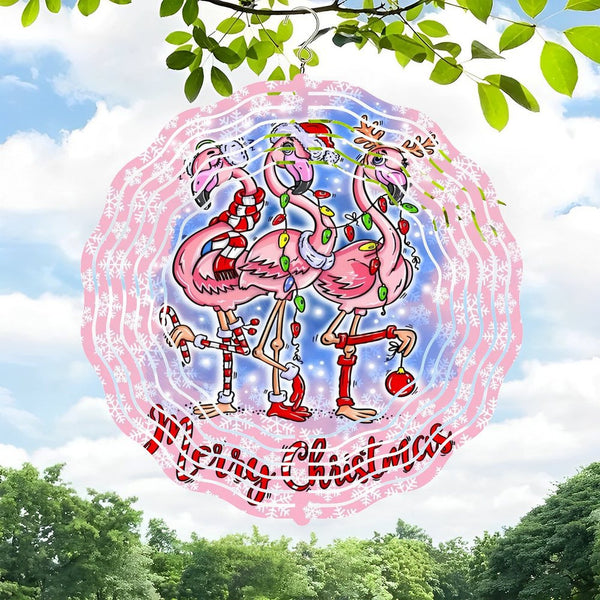 Funky Home Decor: Flamingo Christmas Wreath Wind Chimes, Flamingo Wind Chimes, Colorful Flamingo Wreath Glass Wall Clock, These Stunning Signs Are Designed to Add A Beautiful Touch to Your Home
