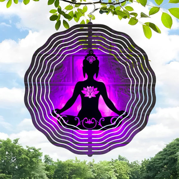 Funky Home Decor: Yoga Buddha Lotus Wall Art  Wind Chimes ,  Buddhist Namaste Decor Wind Chimes for Home Decor, Christmas Gift for Bedroom, Game Room, Man Cave, Party Decor, Best for Gift