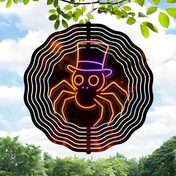 Funky Home Decor: Hallo-ween Spider  in Hat Wind Chimes– Spooky Wind Chimesfor Haunted House & Party Decor for Homes, Bars, Offices, Man Caves, Garages, And Living Rooms