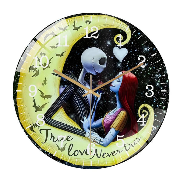 Decor Wall Clocks: Hallo-ween Moon, Stars, And Bats  Glass Wall Clock for Homes, Bars, Offices, Man Caves, Garages, And Living Rooms. Also Makes A Great Gift. Style 12×12inch(30×30cm)