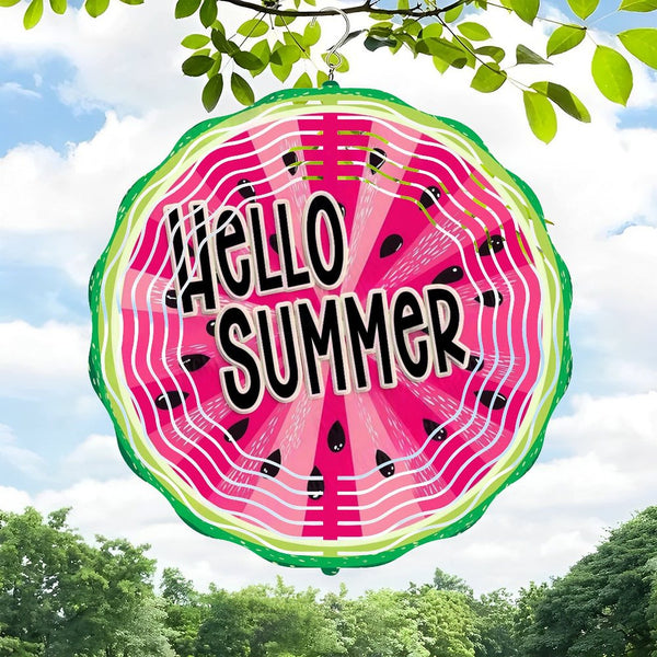 Funky Home Decor: Watermelon Wind Chimes,  Hello Summer Decor Wind Chimes for Homes, Bars, Offices, Man Caves, Garages, And Living Rooms .Also Makes A Great Gift. Style 10*10in（25*25cm）