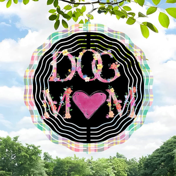 Funky Home Decor: Dog Mom Wreath Wind Chimesfor Homes, Bars, Offices, Man Caves, Garages, And Living Rooms. Also Makes A Great Gift. Style 10*10in（25*25cm）