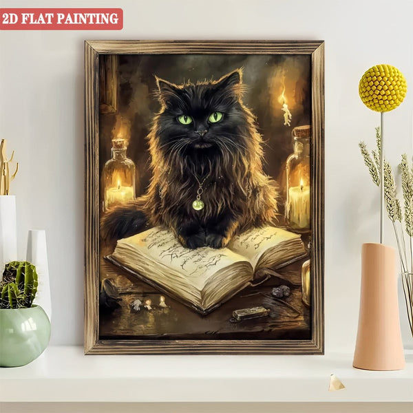 Room Decor Wood  Art Prints: Black Cat Halloween- Wood  Art Prints, Gothic Halloween Cat Wall Art  Decor.for Living Room, Kitchen, Bedroom And Office.for Gift Home Wall Decor.  12x16inch