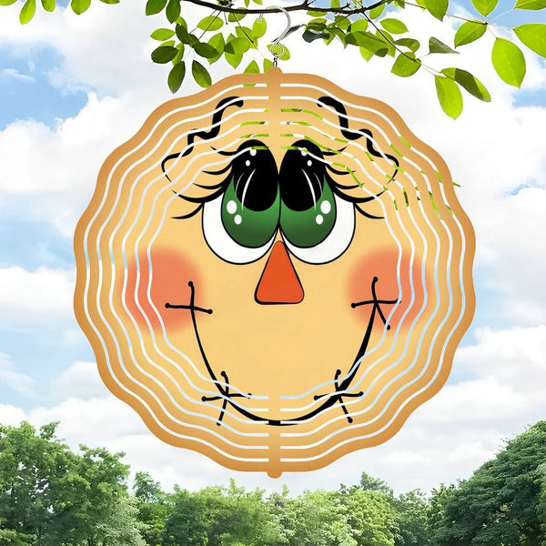 Funky Home Decor: Scarecrow Face Wind Chimes,Green Eyed Scarecrow Wind Chimes for Homes, Bars, Offices, Man Caves, Garages, And Living Rooms. Also Makes A Great Gift. Style 10*10in（25*25cm）