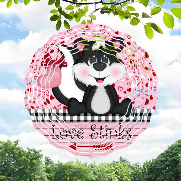Funky Home Decor: Love Stinks Skunk Valentine Love Wind Chimes ,Valentine Home Decor Wind Chimes for Homes, Bars, Offices, Man Caves, Garages, And Living Rooms. Also Makes A Great Gift. Style 10*10in