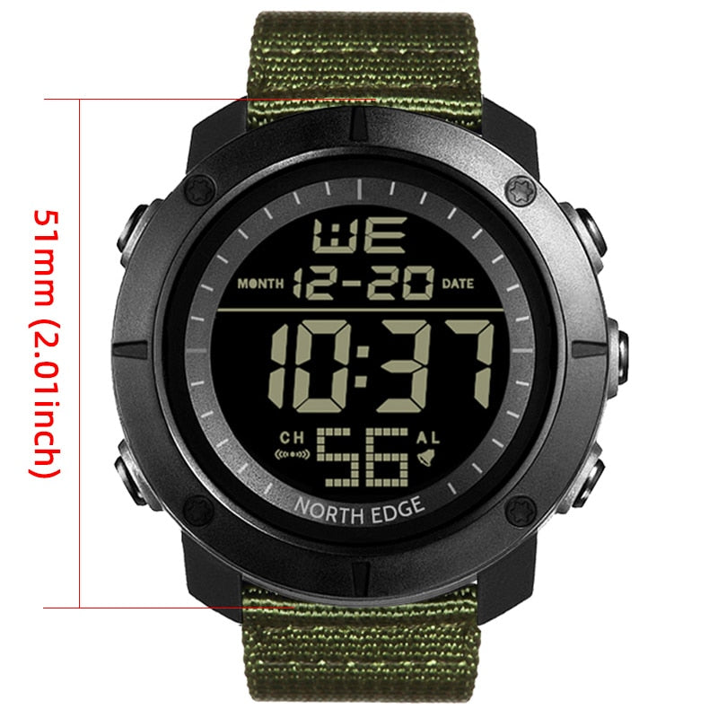 Mens Digital Watches Army Military World Time Alarm Sport Stopwatch
