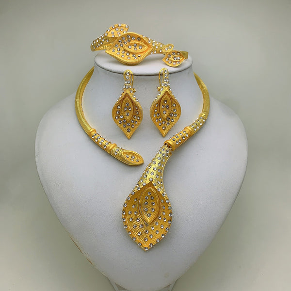 Gold Color Fashion Dubai Gold Color  Beads Jewelry Set