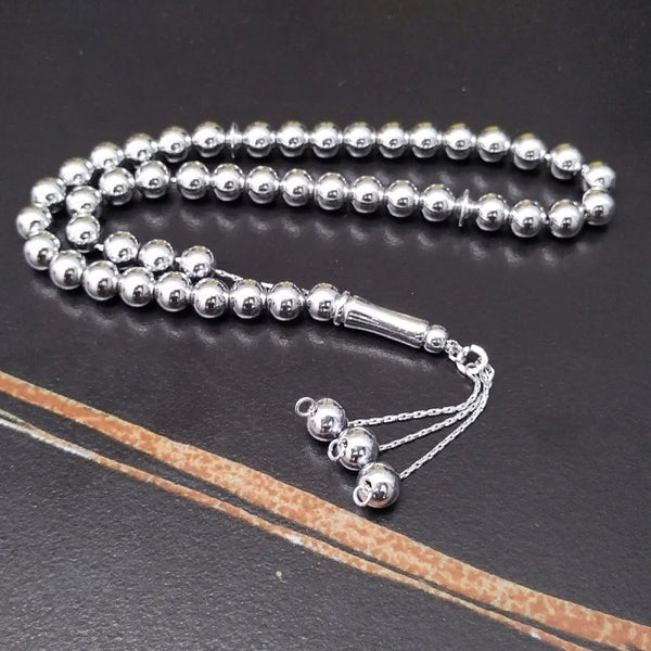 Pulsera Tasbih de 45 cuentas de metal con tecnología de procesamiento de Taiwán, cuentas Paya musulmanas resistentes a la decoloración