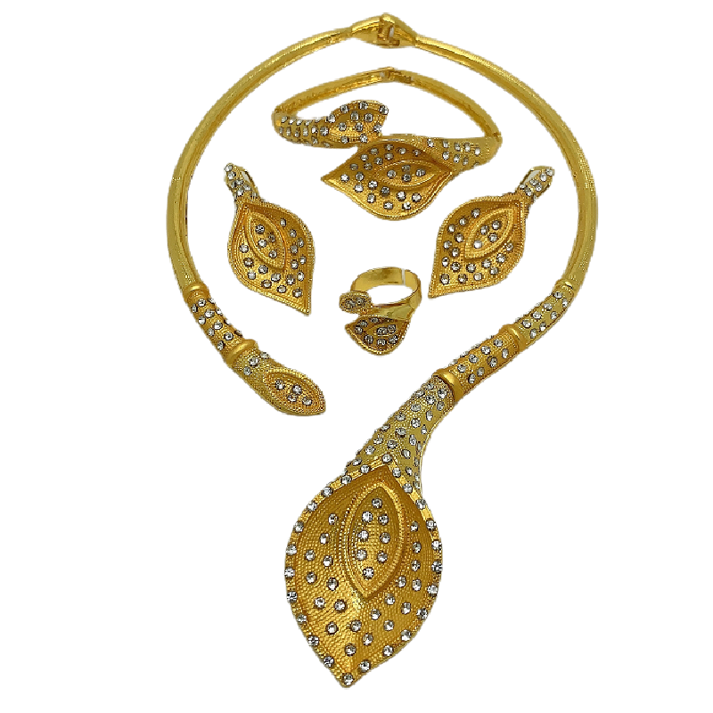 Gold Color Fashion Dubai Gold Color  Beads Jewelry Set