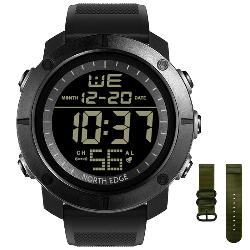 Mens Digital Watches Army Military World Time Alarm Sport Stopwatch
