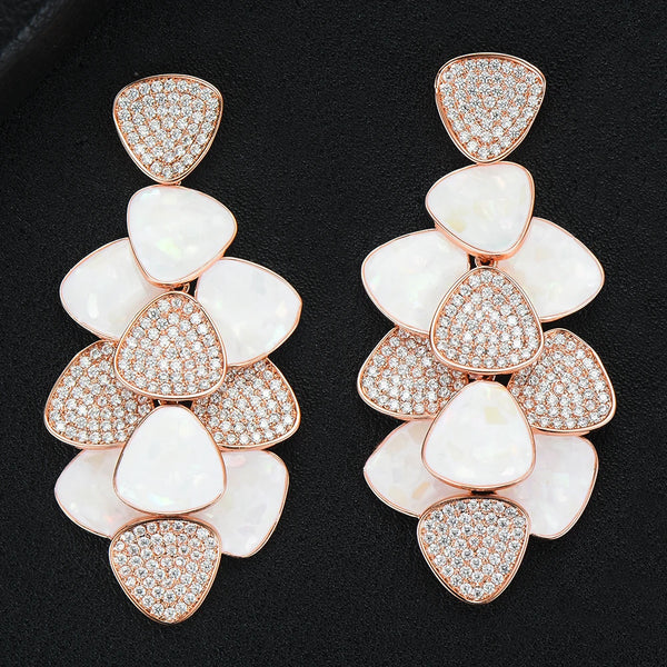Hot Top Opal CZ Luxury Bride Wedding Pendant Earrings