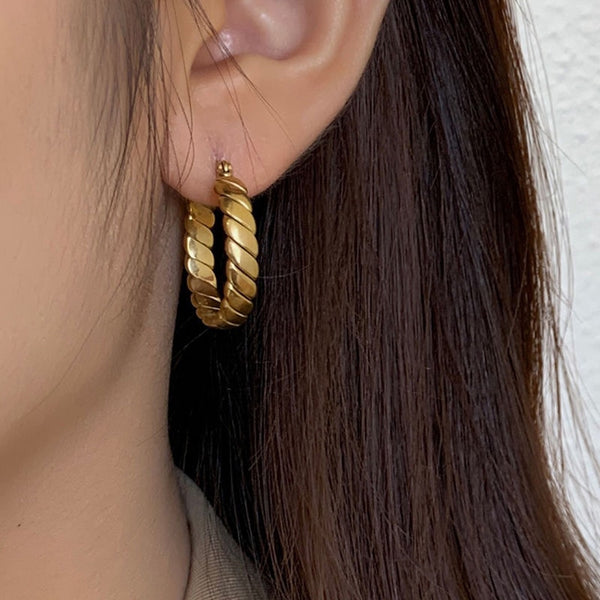 Pendientes de botón estilo coreano INS Punk de acero inoxidable 316L
