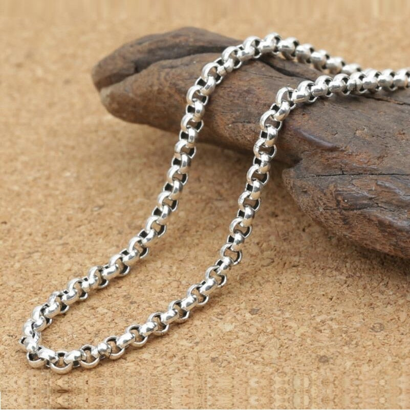 Unibabe Pure Silver 3mm Thick Cross O Link Chain S925 Necklace