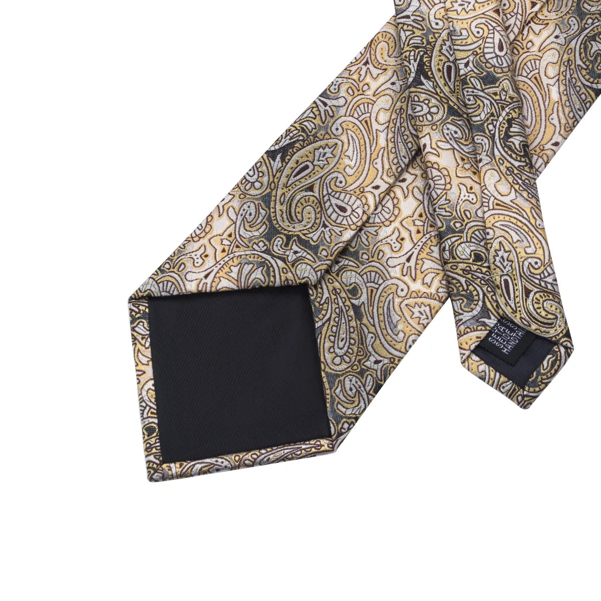 Hi-Tie Yellow Brown Paisley Tie For Men Silk Men's Tie Clip Gift