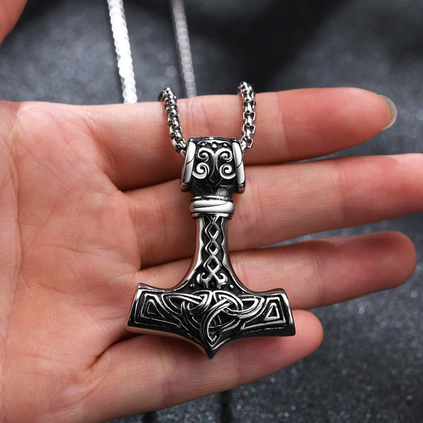 Viking Mjolnir Necklace,Thor's Hammer Pendant